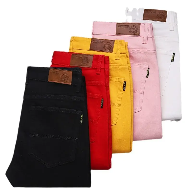 Slim Fit Stretch All-matching Mid Waist Casual Jeans