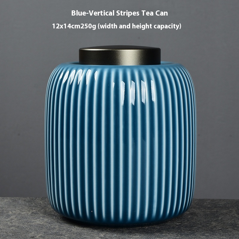 Striped Tea Pot Blue