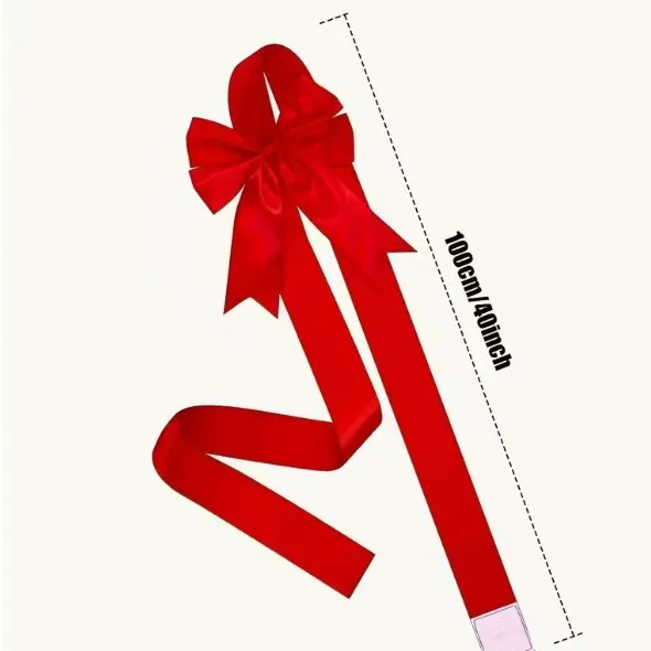 Christmas Silk Ribbon Webbing Cabinet Door Window Door Hanging Cabinet Hanging Decoration Red - Shop at LoveMi
