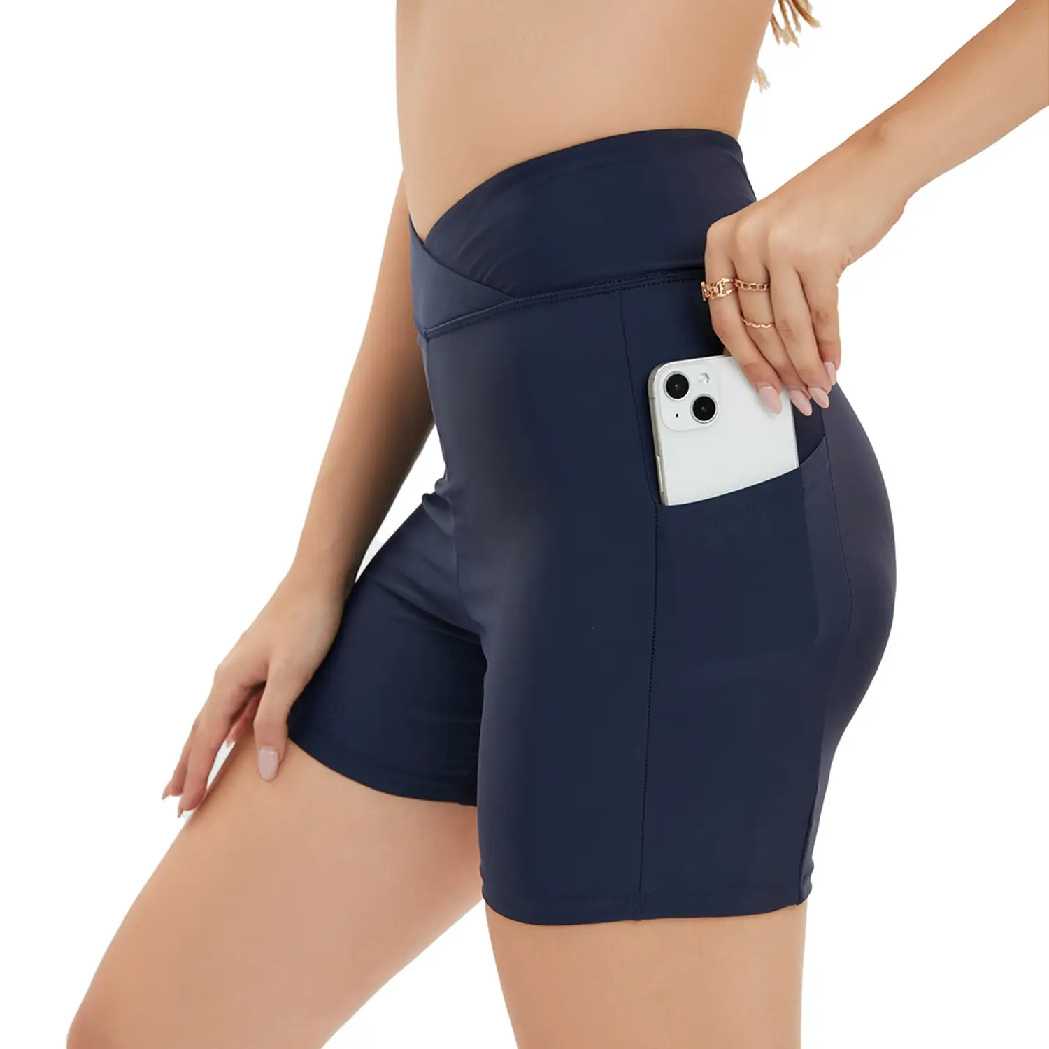 High Waist Swimming Trunks Stretch Slim Fit Trunks