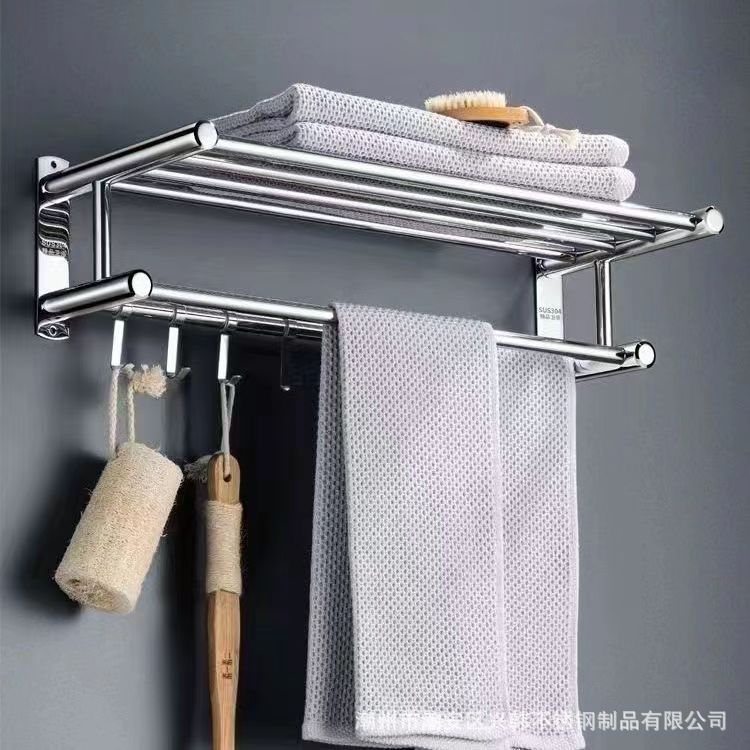 Punch-free Stainless Steel Hotel Hotel Toilet Storage Towel Rack