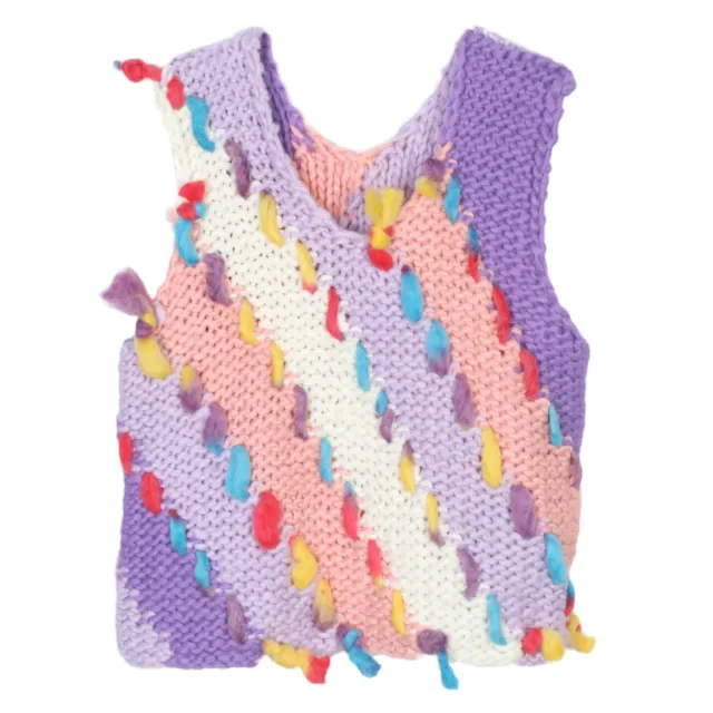 French Vest Sleeveless Sweater Women's Color Hand Crochet Purple - Shop at LoveMi