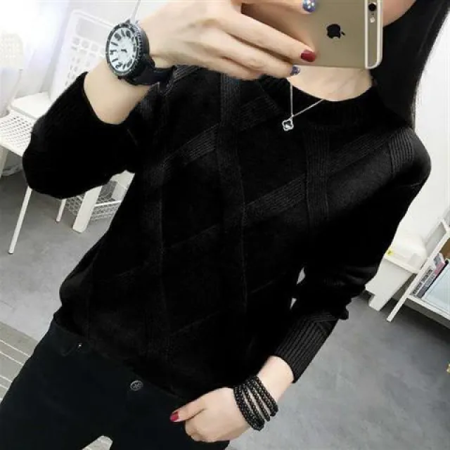 Autumn And Winter Sweaters Women's Pullover Bottoming Shirt Loose Bottoming Top Knitwear Black - Shop at LoveMi