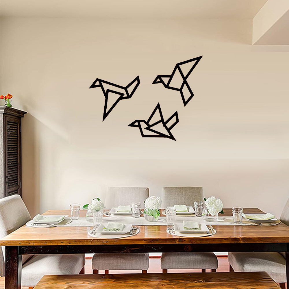 Title 2, Origami Birds Wrought Iron Silhouette Modern Ar...