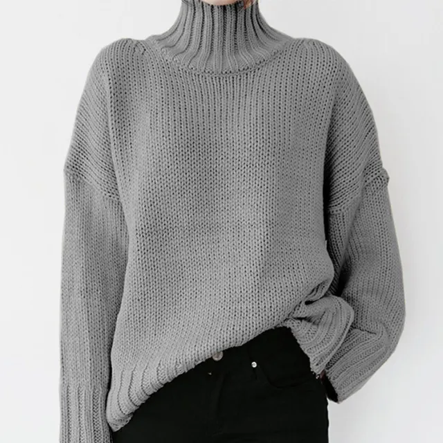 Short Solid Color Knitted Sweater Gray - Shop at LoveMi