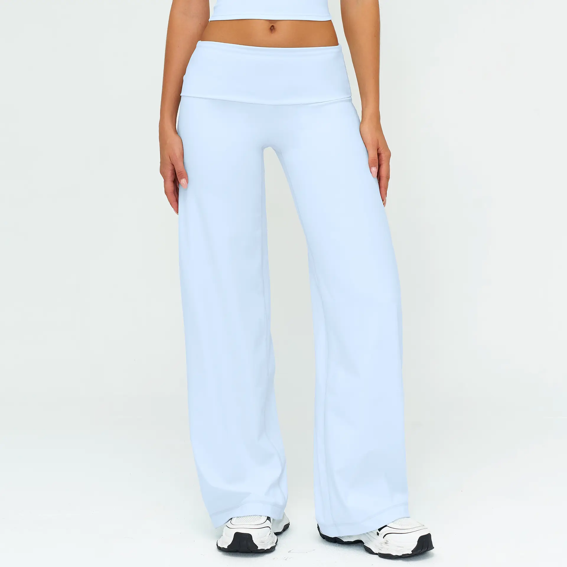 Relaxed-fit Fold-over-waist Wide-leg Sweatpants