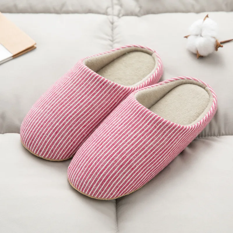 Indoor Soft Bottom Plus Size Non-slip Silent Cloth Bottom Slippers - Red