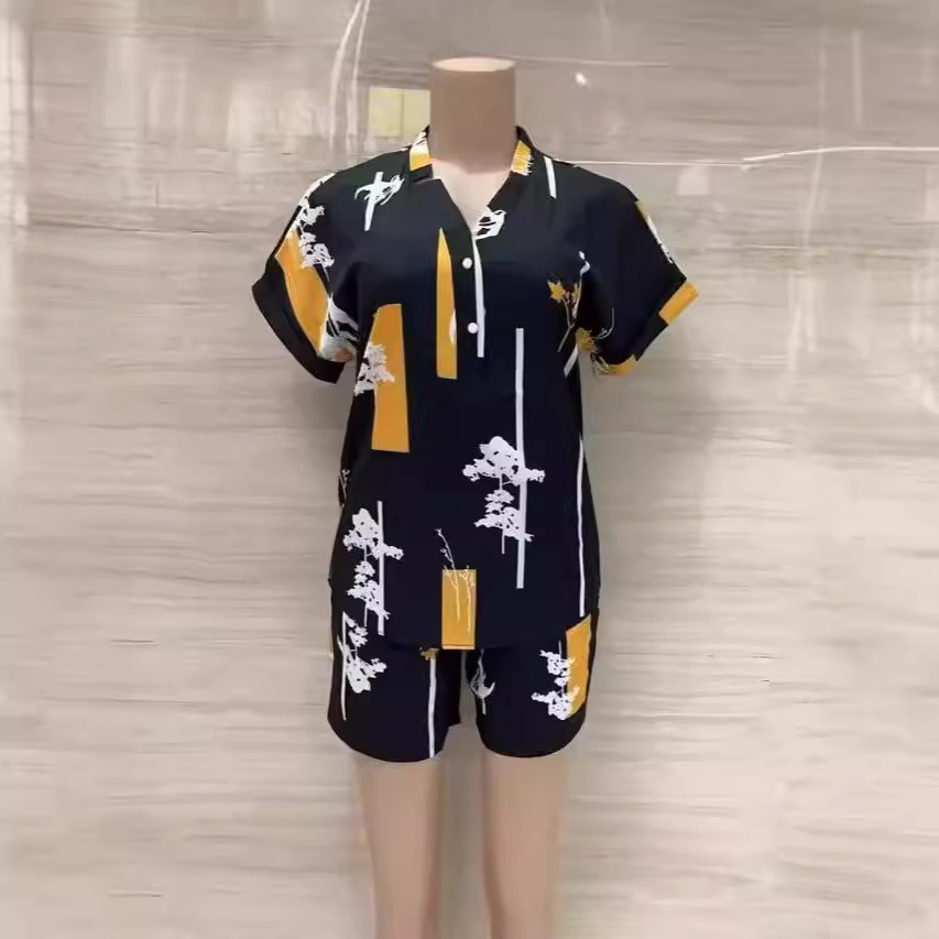 Women's Clothing Featured Printed Two-piece Suit