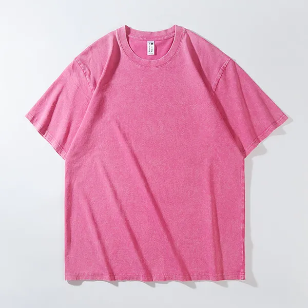 Japanese style Retro Washed Old Snowflake Cotton Short Sleeve Women Pitaya S - Shop at LoveMi