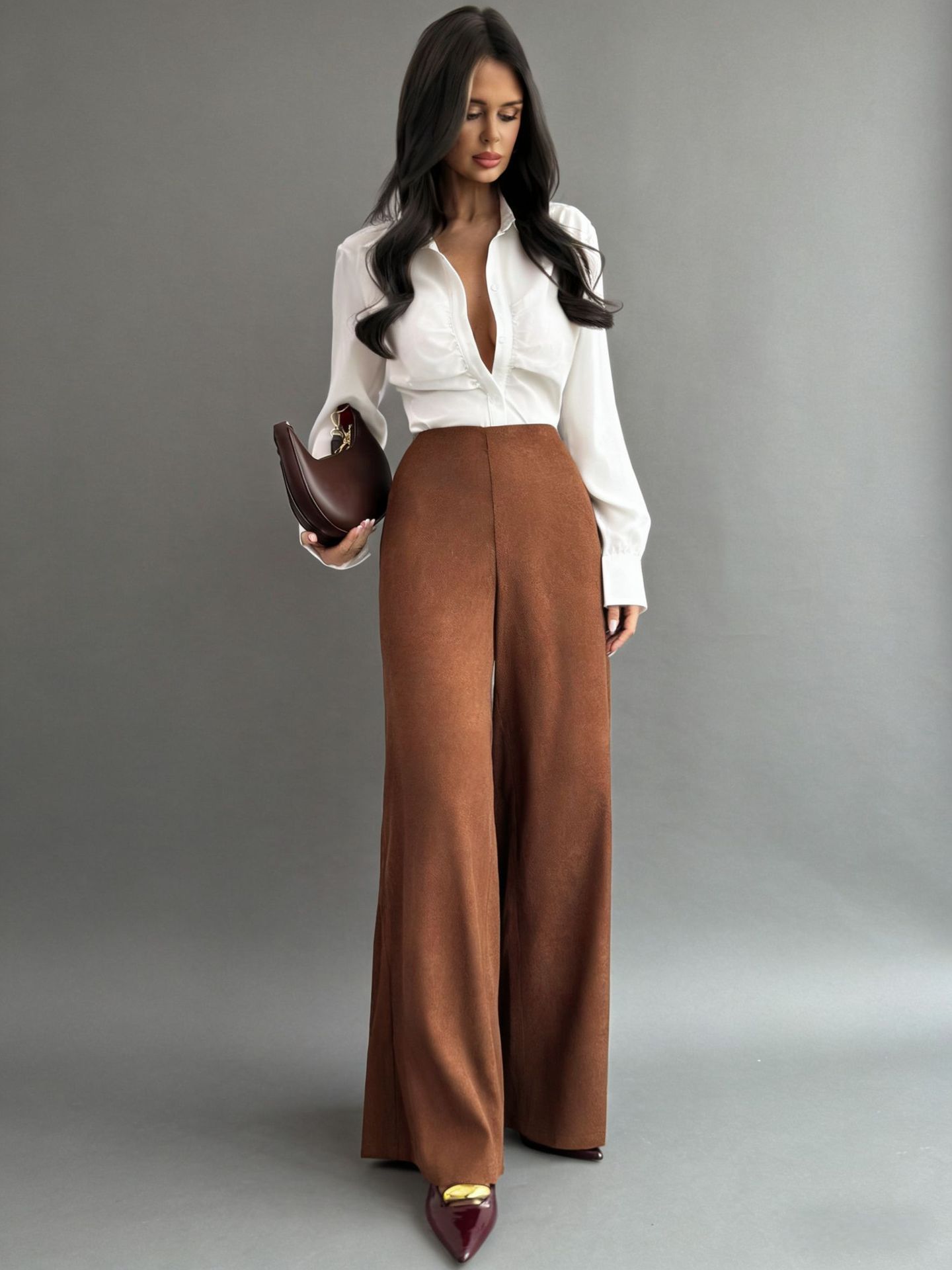 Womens Loose Straight-leg Casual Pants