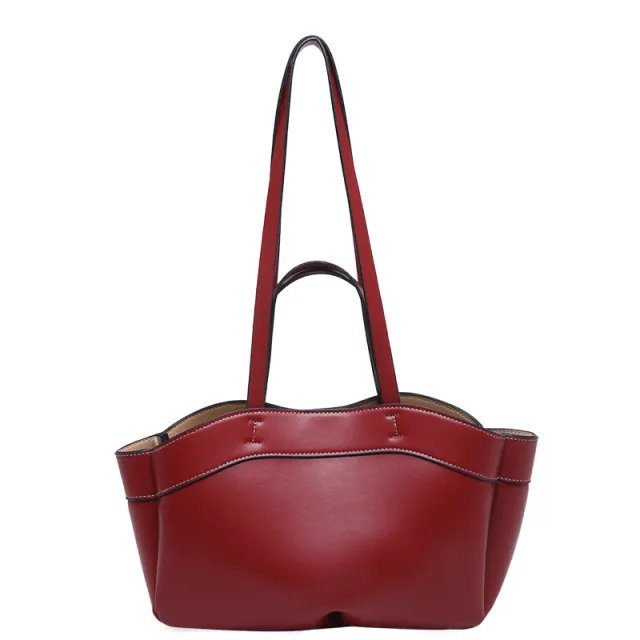 Brown Tote Bag Fashion Large Capacity Red - Shop at LoveMi