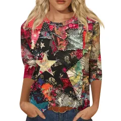 Long Sleeve Round Neck Slim Summer Tie-dyed Printed Clothing - 3W5Zf8O-4Xl - View 1