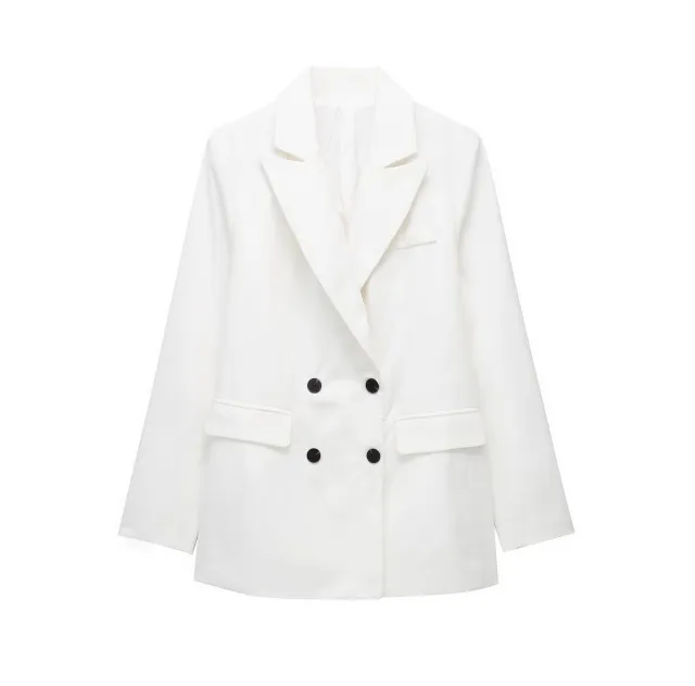 Linen Double Breasted Suit Coat Vest Straight leg Pants Suit White - Shop at LoveMi