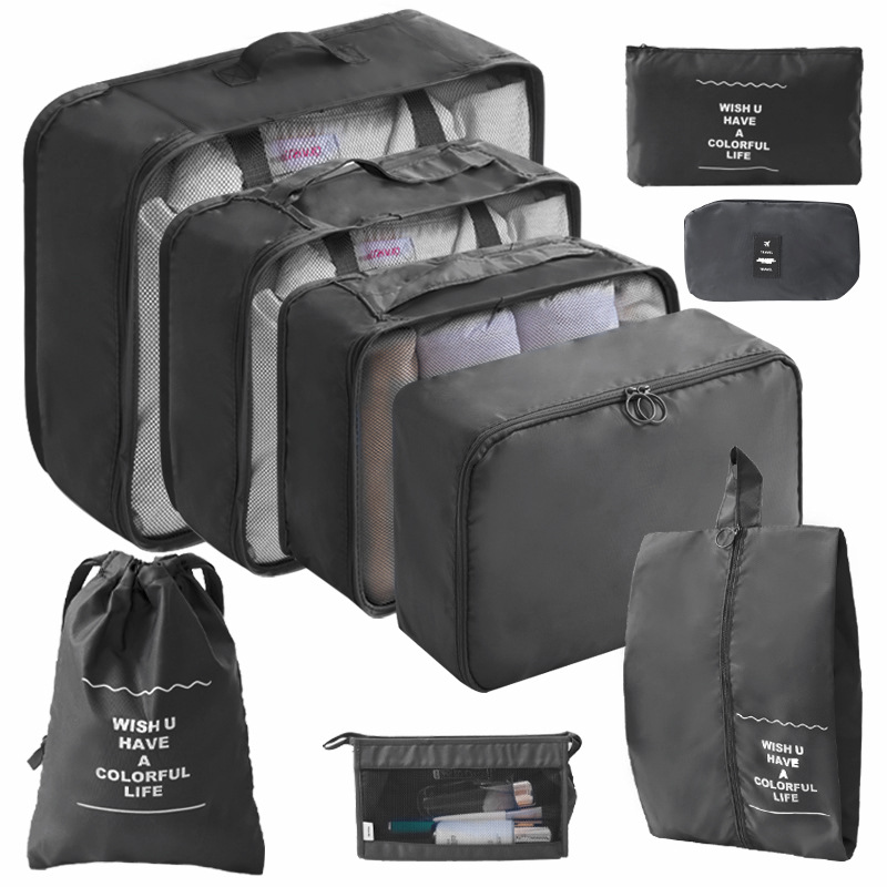 Thickened Twill Travel Buggy Bag Nine-piece Set