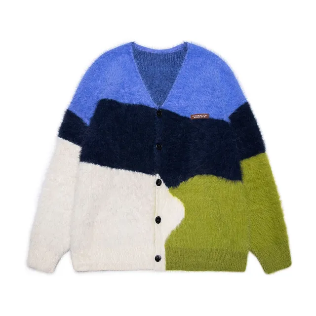 Trendy Sweater Hip Hop Couple V neck Cardigan Sweater Blue - Shop at LoveMi