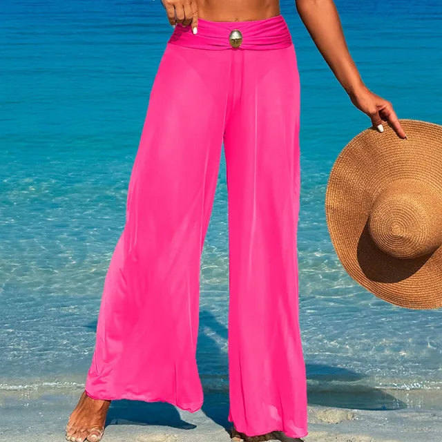Bikini Three piece Beach Pants Split Swimsuit For Women Magenta Trousers - Shop at LoveMi