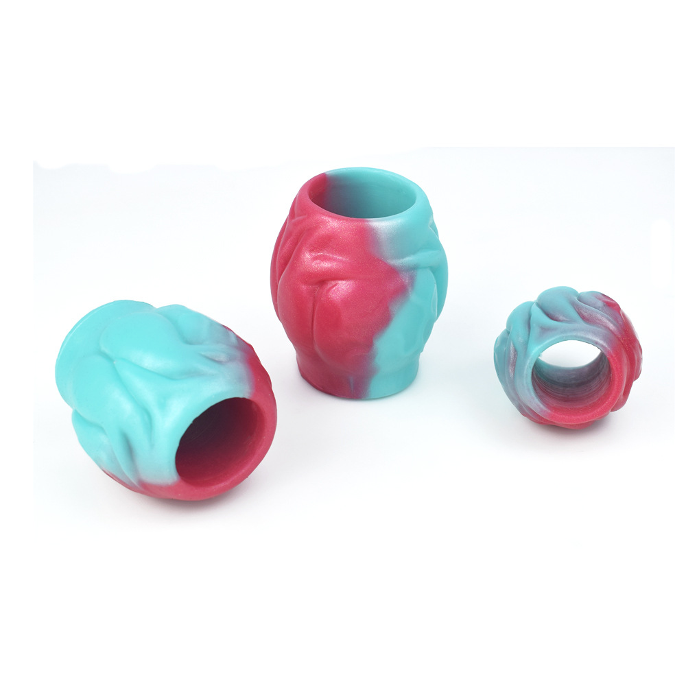 Animal German Shepherd Dog Knot Hollow Suit Male Wearable Silicone Scrotum Ring Toy 5