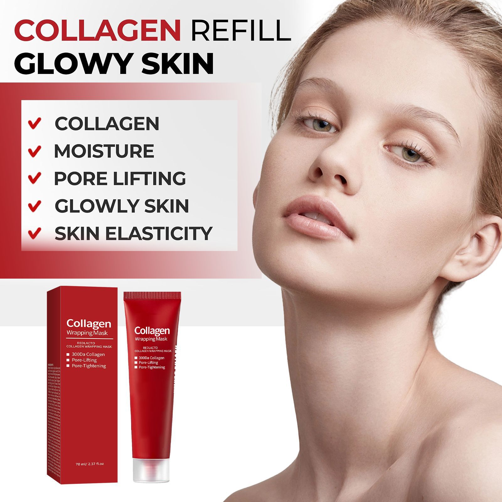 Title 11, Red Lactic Acid Collagen Mask Brightening And M...