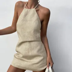 Women's Summer New Cotton And Linen Dress - Picture Color-M - View 1
