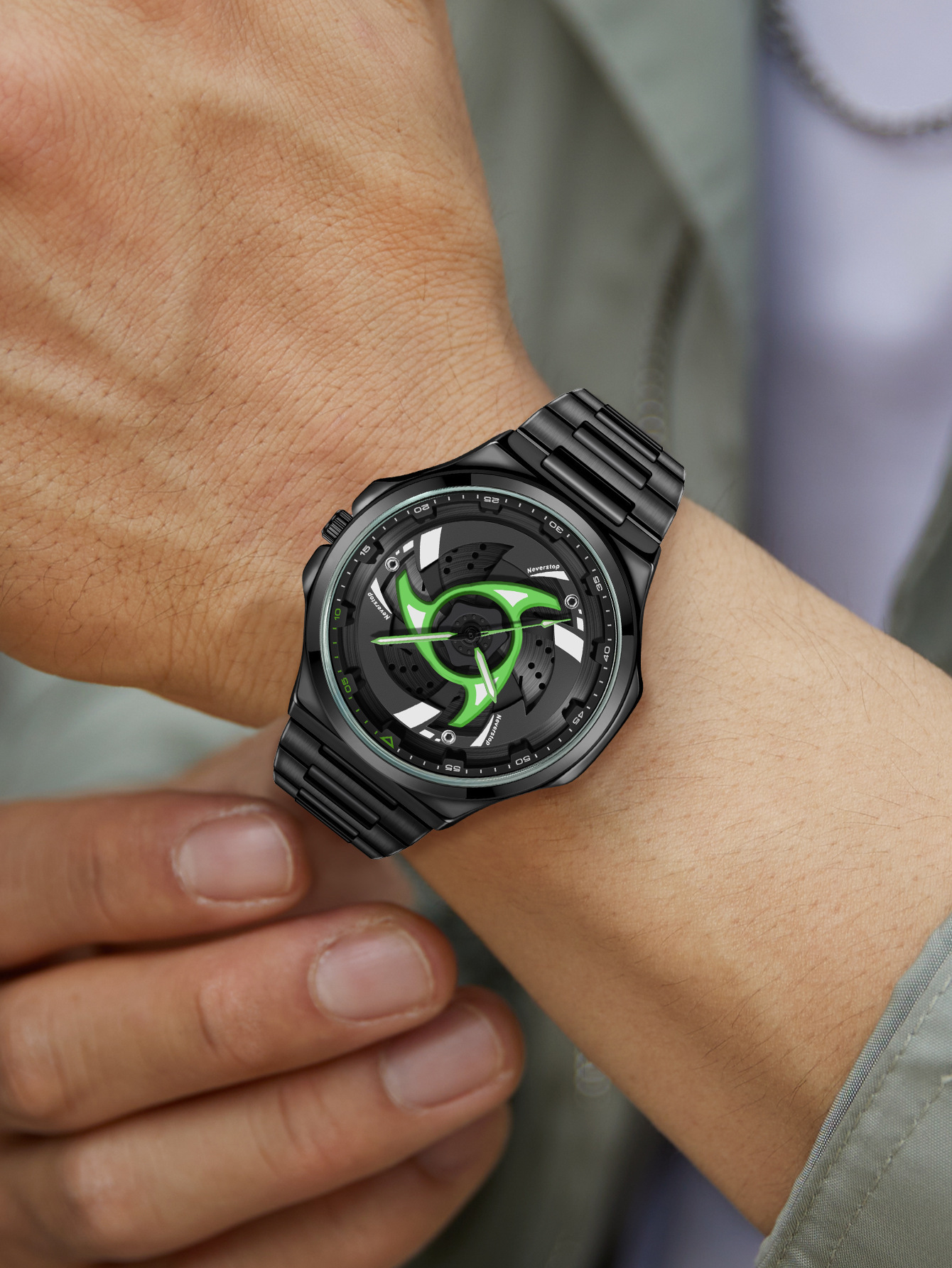 Neverstop 946 Rotating Bezel Dial Quartz Watch With A Sporty Design For Men