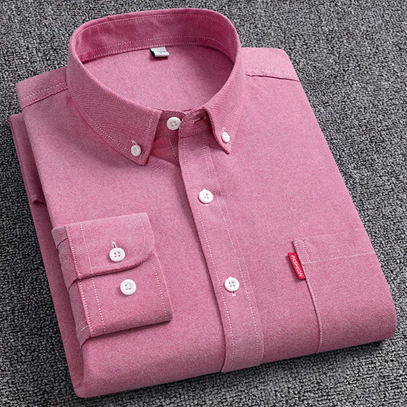 Pure Cotton Washed Oxford Woven Shirts Men