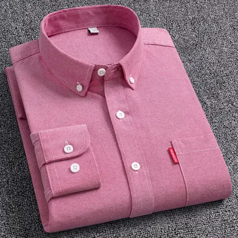 Pure Cotton Washed Oxford Woven Shirts Men