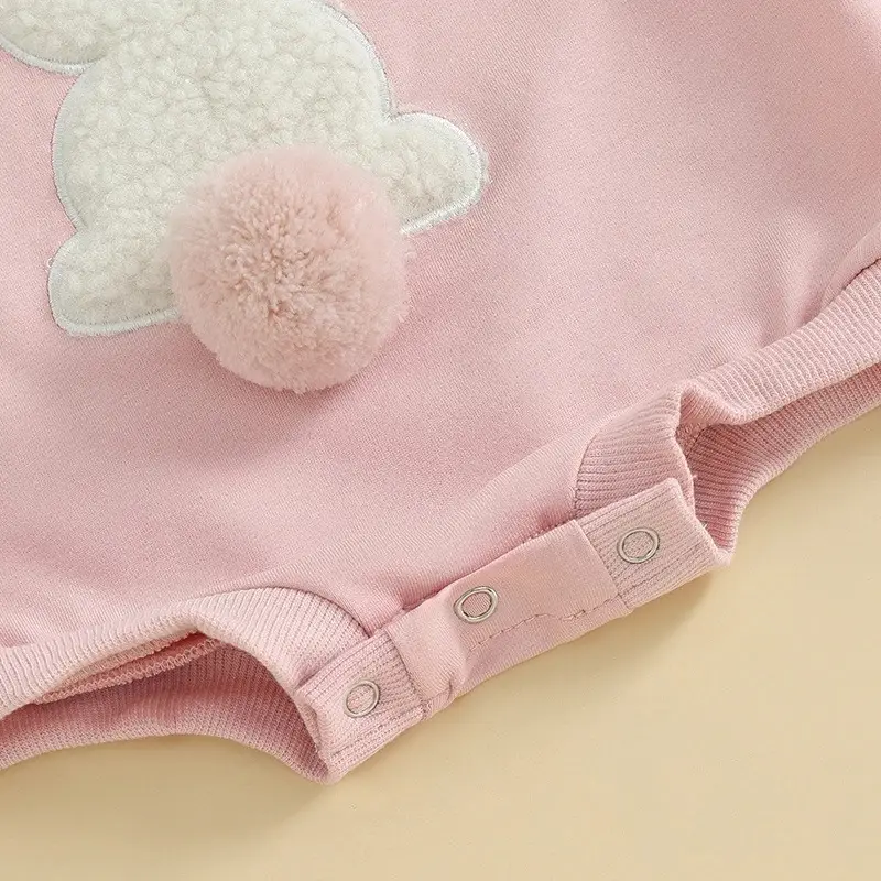 New Baby's Easter Cute Pure White Rabbit Romper