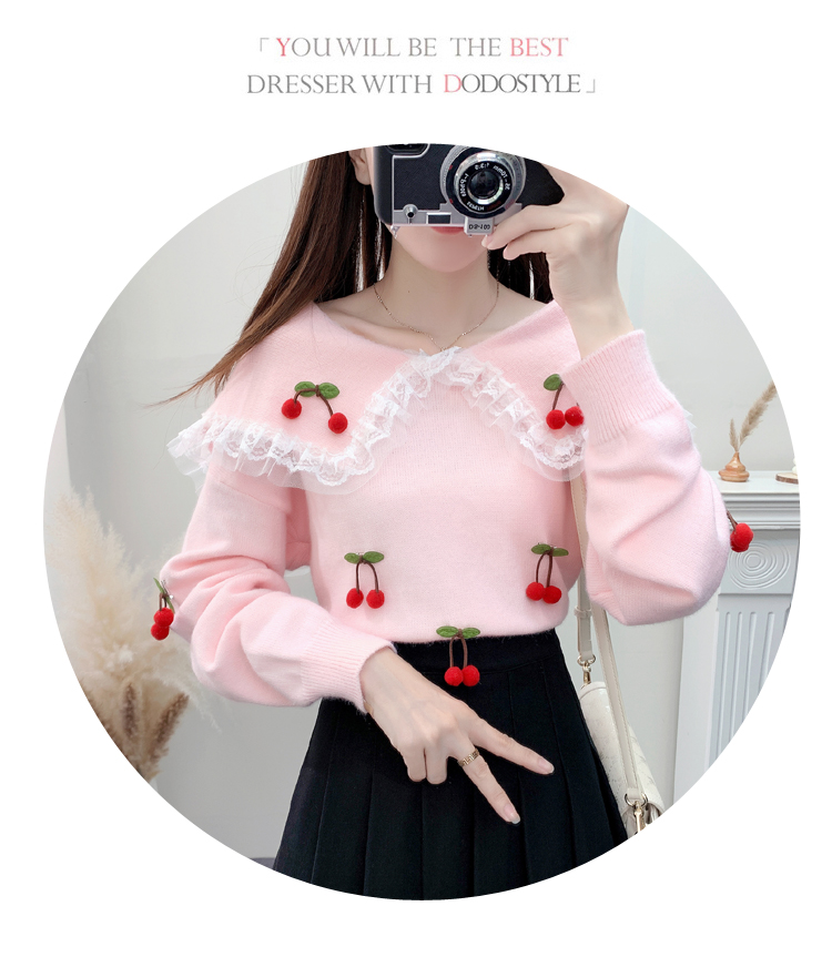 Title 3, Fashionable and Lovely Milk Style Sweater Pleat...