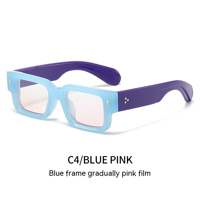 Blue Frame Gradually Pink Lens