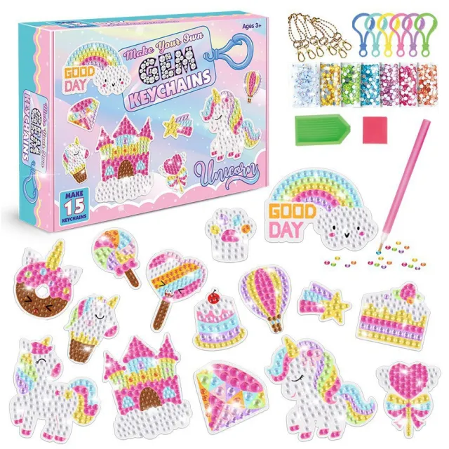 Cartoon Handmade DIY Diamond Painting Keychain Ice Cream Children Spot Diamond Keychain Style8012 - Shop at LoveMi