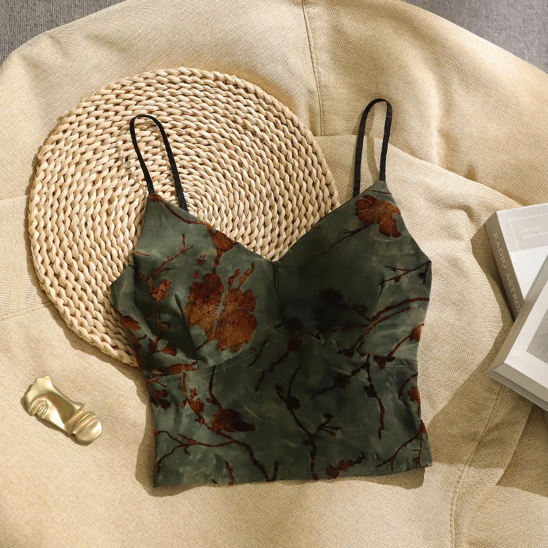 V-neck Sling Vest Women's Inner Wear Base Tube Top - Green