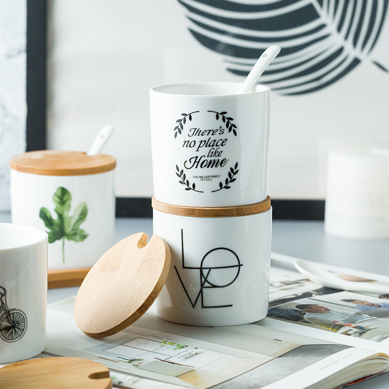 Household Kitchen Ceramic Condiment Jar Set 3