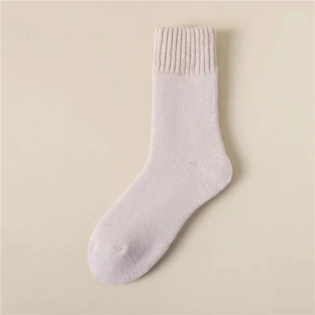 Fleece lined Female Winter Thicken Thermal Wool Socks Light Pink - Shop at LoveMi