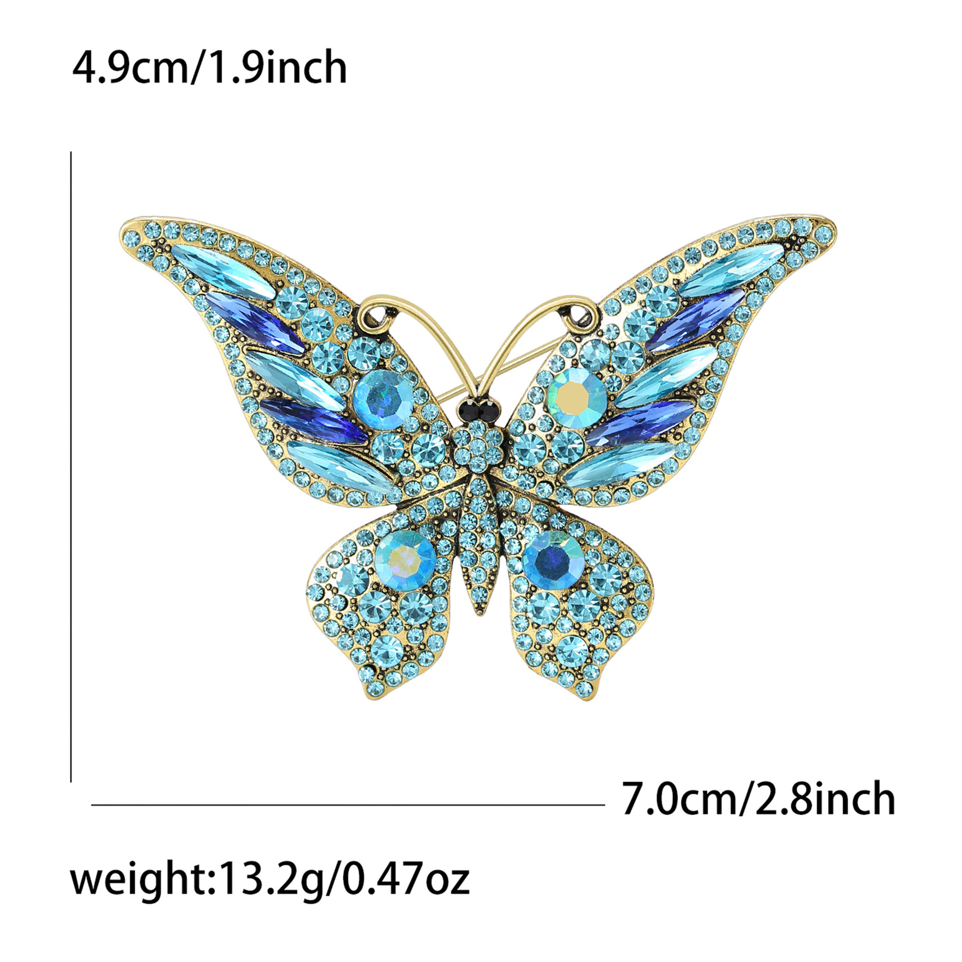 Rhinestone Butterfly Brooch, picture 6 of 11