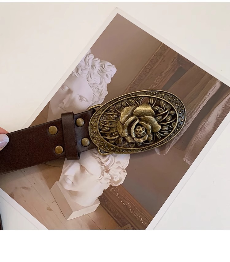 Vintage Style Boho Belt with Flower Design