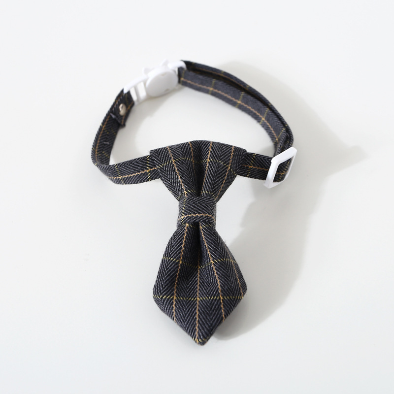 Dark Gray Plaid Tie