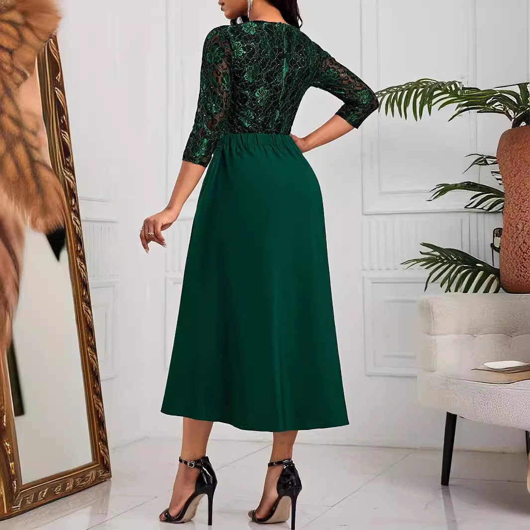 Lace-Trim High-Waist Dress, picture 5 of 6