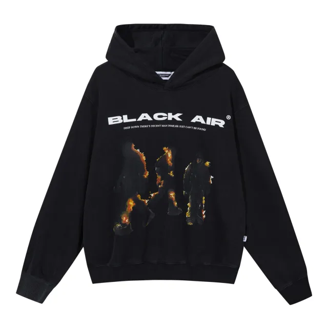 Casual Street Fashion Brand Men's Clothing Flame Sweater Black - Shop at LoveMi