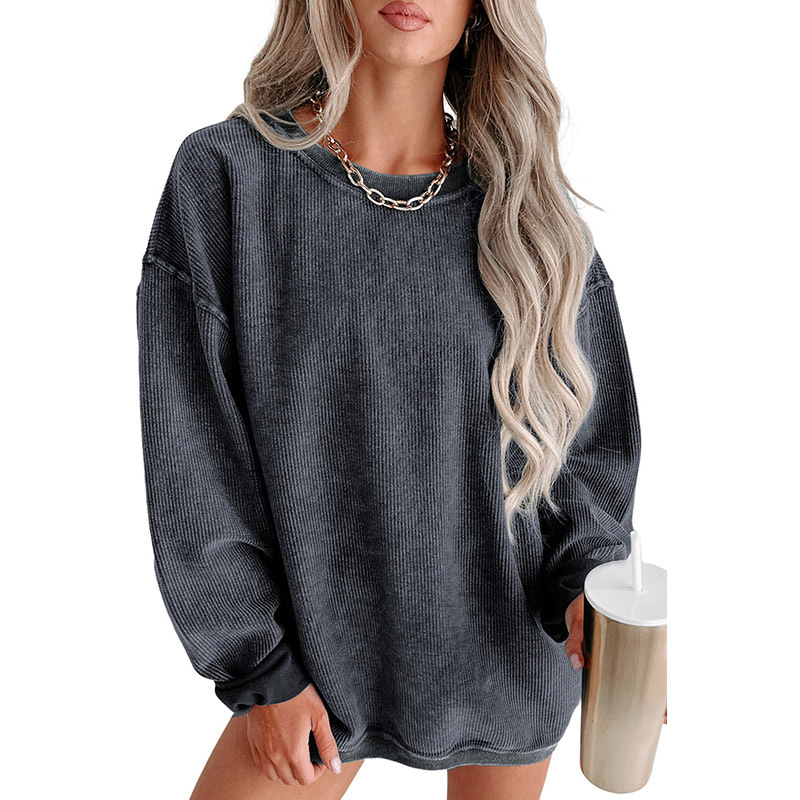 Women's Fashion Casual Solid Color Round-neck Pullover