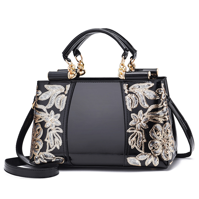 Grand Sac Brodé Femme — Cuir PU Vif avec Bandoulières 5