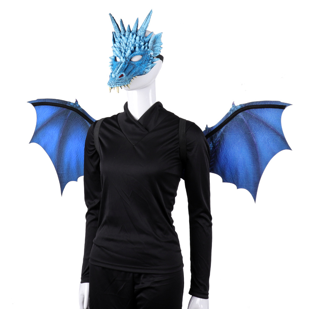 Title 2, Cos Head Cover Men Non Woven Dragon Mask Wings ...