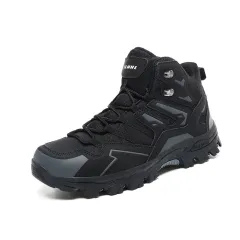 Hiking Same High-top Outdoor Shoes Sneaker - Black - View 1