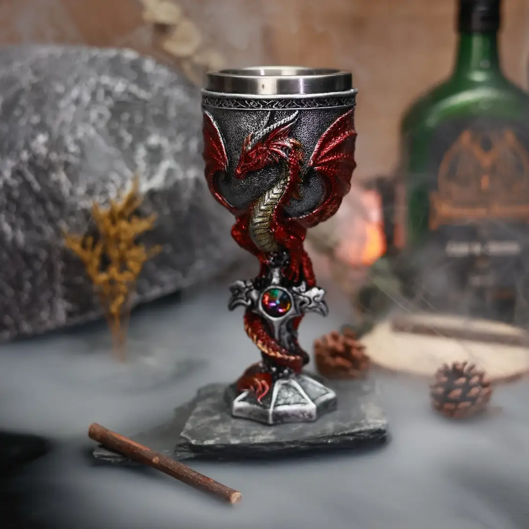 One Gargoyles Stainless Steel Wine Glass 3D Stereo