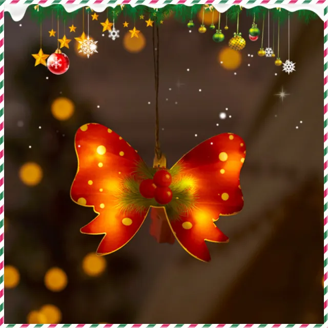 Holiday Decoration Arrangement Hanging Lights Christmas Tree Bow Pendant - Shop at LoveMi