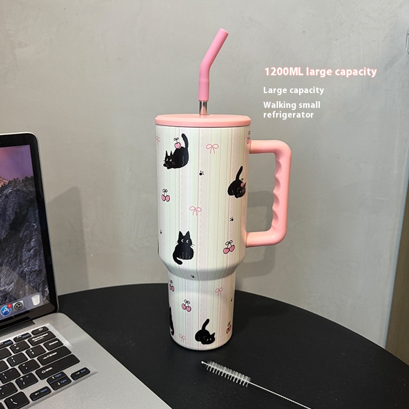 Pink Cat Large Ice Cup