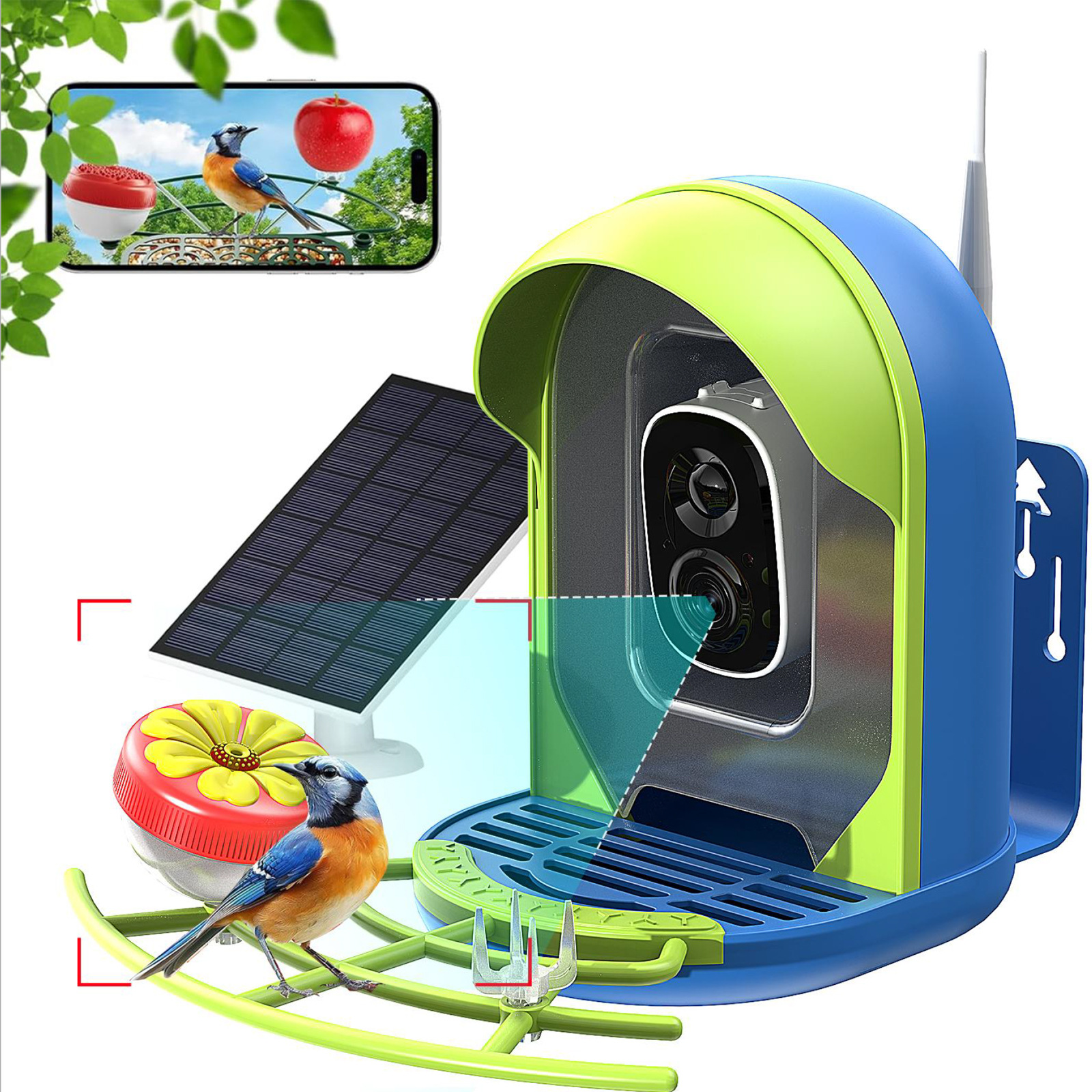 Smart Bird Feeder With AI-powered Camera Outdoor Solar Charging 14