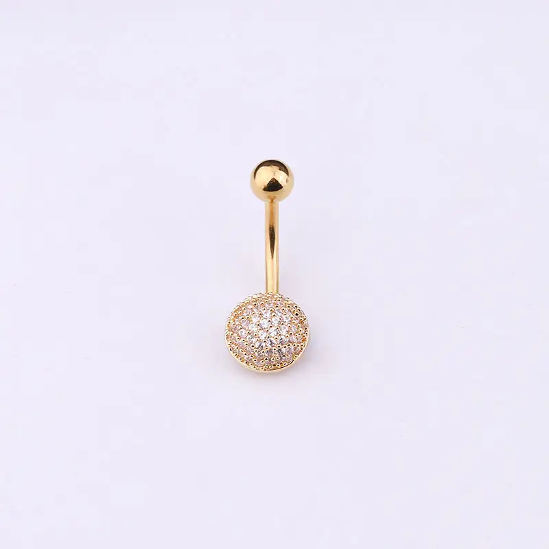 New Micro Inlaid Zircon Umbilical Ring