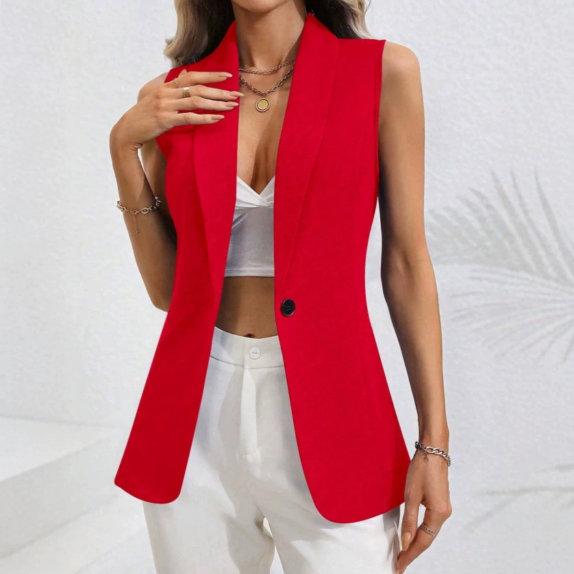 Summer Loose Solid-Color V-Neck Cardigan For Commuting