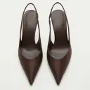 Brown Satin Stiletto Sandals That Elongate The Legs Silk Satin High Heels view 2