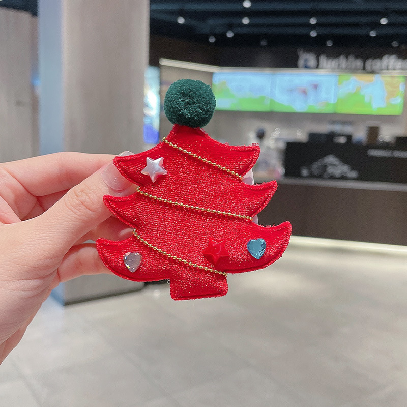 Velvet Christmas Tree Red Clip